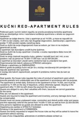 a page of a document with the words reinvented apartments at Exclusive BL apartments in Banja Luka