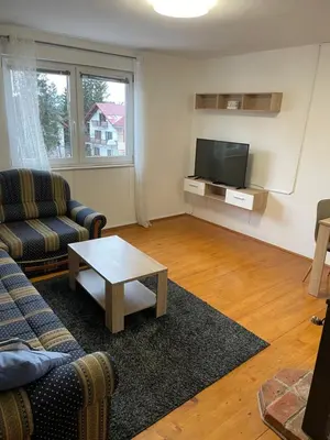 a living room with a couch and a tv at Apartman Antonia in Kupres