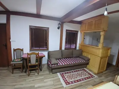a living room with a couch and a table at Apartmani i sobe 