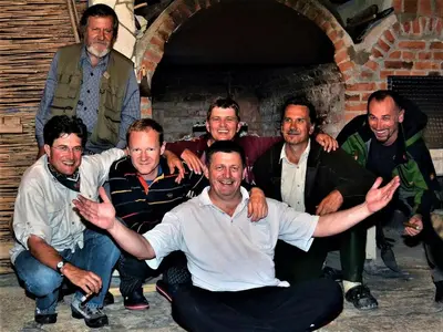a group of men posing for a picture at Apatments Radoja - Pliva in Šipovo