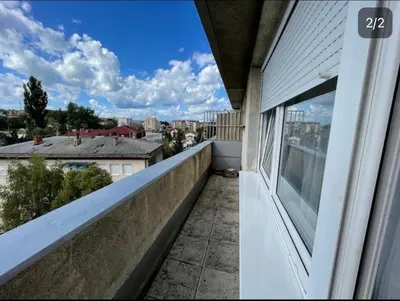 a balcony with a view of a city at Babici 3 in Hiseti