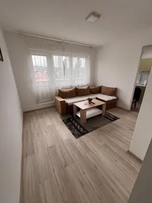 a living room with a couch and a table at Babici 3 in Hiseti