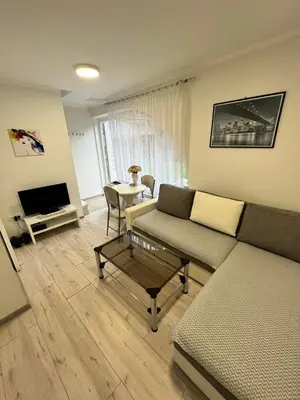 a living room with a couch and a table at Stan Centar 1 in Banja Luka