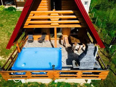 an overhead view of a pool in a gazebo at Peace of mind in Visoko