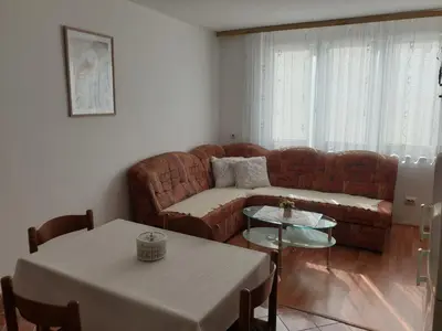 a living room with a couch and a table at Apartman Lana in Bosanski Novi