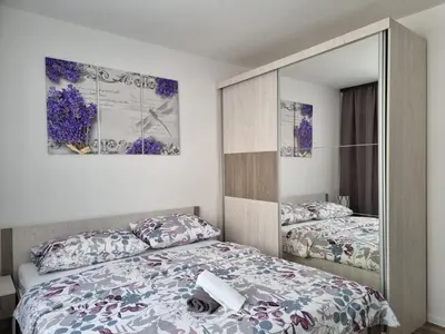 a bedroom with a bed and a mirror at Lavanda in Livno