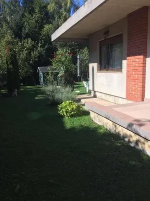 a house with a window and a grass yard at Studio apartman NINA in Bihać