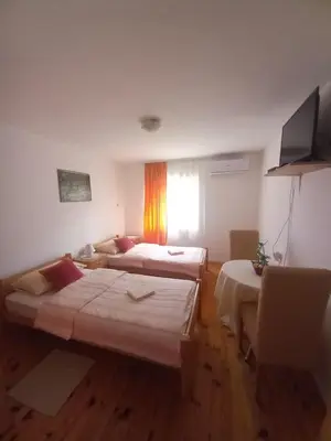 a hotel room with two beds and a couch at Soba Dujaković in Banja Vrućica