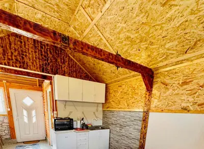 a kitchen with a ceiling in a house at Oaza mira Visoko in Visoko