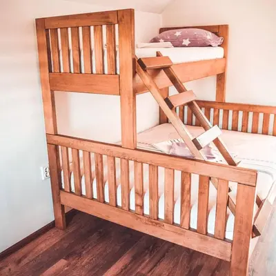 a couple of bunk beds in a room at 