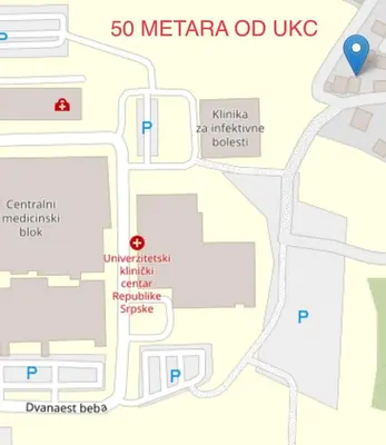 a map of the site of the metroza od use at Sobe kod bolnice Paprikovac in Banja Luka