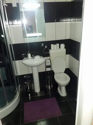 a bathroom with a toilet and a sink at Apartman Radjenovic in Banja Luka