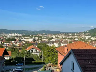 a view of a city with houses and buildings at Apartman Ela in Banja Luka