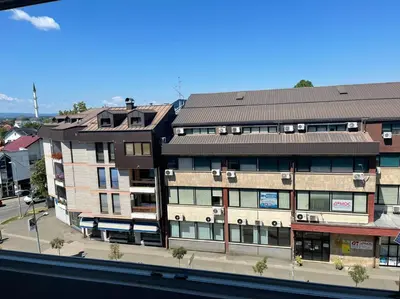 an overhead view of a building on a city street at Bajka centar in Bosanska Gradiška