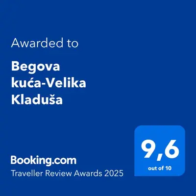 a screenshot of a cell phone with the text awarded to between kuka kuka at Begova kuća-Velika Kladuša in Velika Kladuša