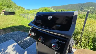 a grill is sitting on top of a hill at Etno Selo RELAX in Šipovo