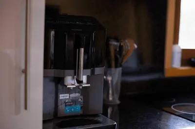 a coffee maker sitting on top of a counter at Etno Selo RELAX in Šipovo