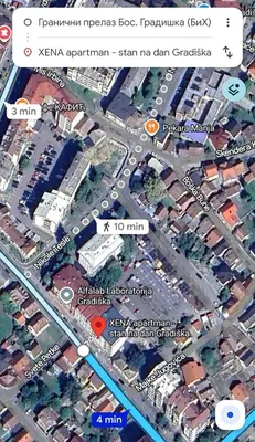 a map of a city with buildings and roads at XENA Centar Gradiška in Bosanska Gradiška