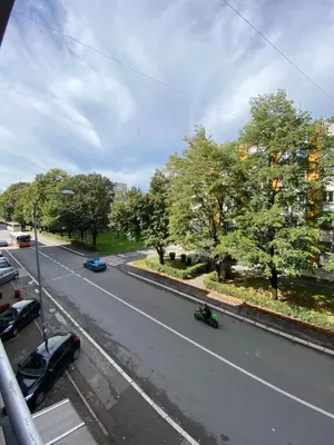 a view of a street with cars on the road at Vert Apartment in Banja Luka