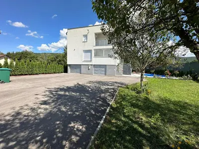 a large driveway in front of a house at Summer Residence Una in Bihać