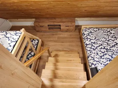 an overhead view of a room with two beds at Holiday home Maša - Kupres in Kupres