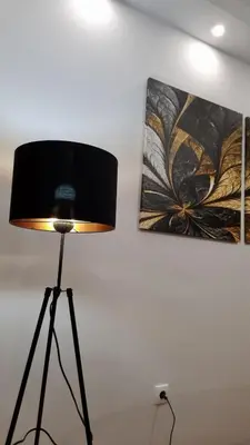 a lamp in a room next to a painting at Nova DOM in Banja Luka