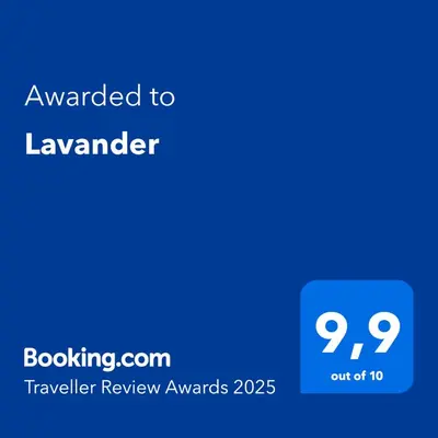 a blue screen with the text awarded to lavender at Lavander in Banja Luka