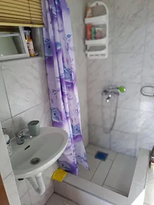 a bathroom with a sink and a shower at Natural House in Visoko